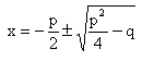 Lösungen nach der p-q-Formel